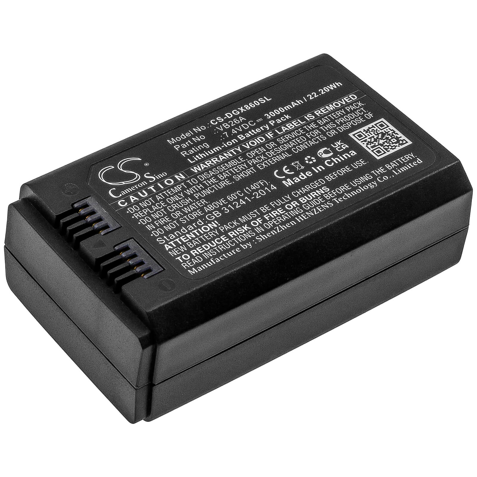 7.4V, 3000mAh, Li-ion Battery fits Godox, V860iii, 22.2Wh