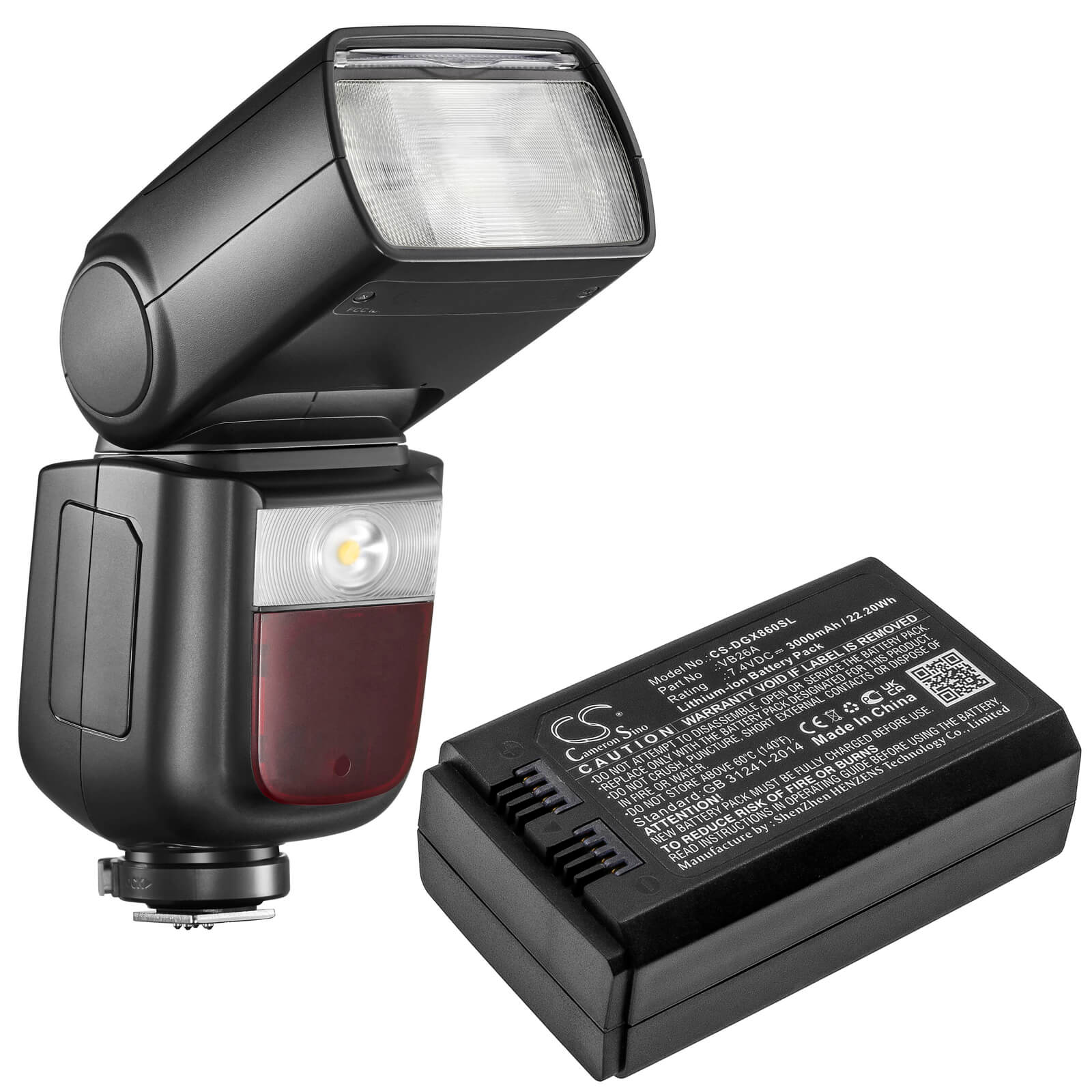 7.4V, 3000mAh, Li-ion Battery fits Godox, V860iii, 22.2Wh