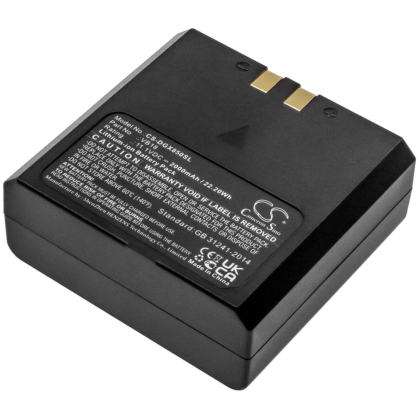 11.1V, 2000mAh, Li-ion Battery fits Godox, V850, V850ii, 22.2Wh