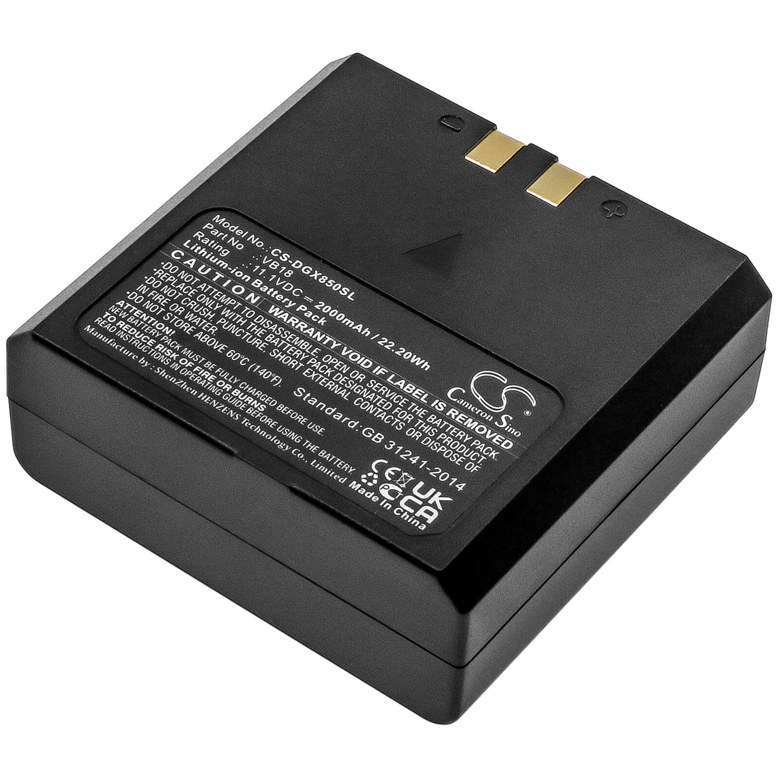 11.1V, 2000mAh, Li-ion Battery fits Godox, V850, V850ii, 22.2Wh