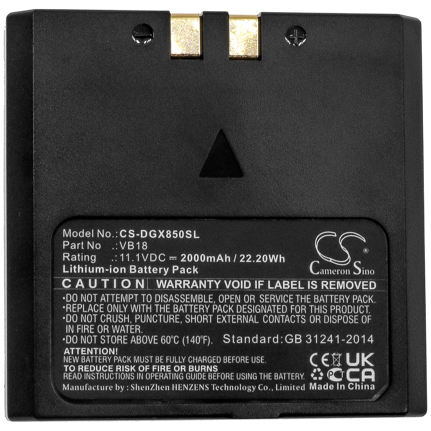 11.1V, 2000mAh, Li-ion Battery fits Godox, V850, V850ii, 22.2Wh