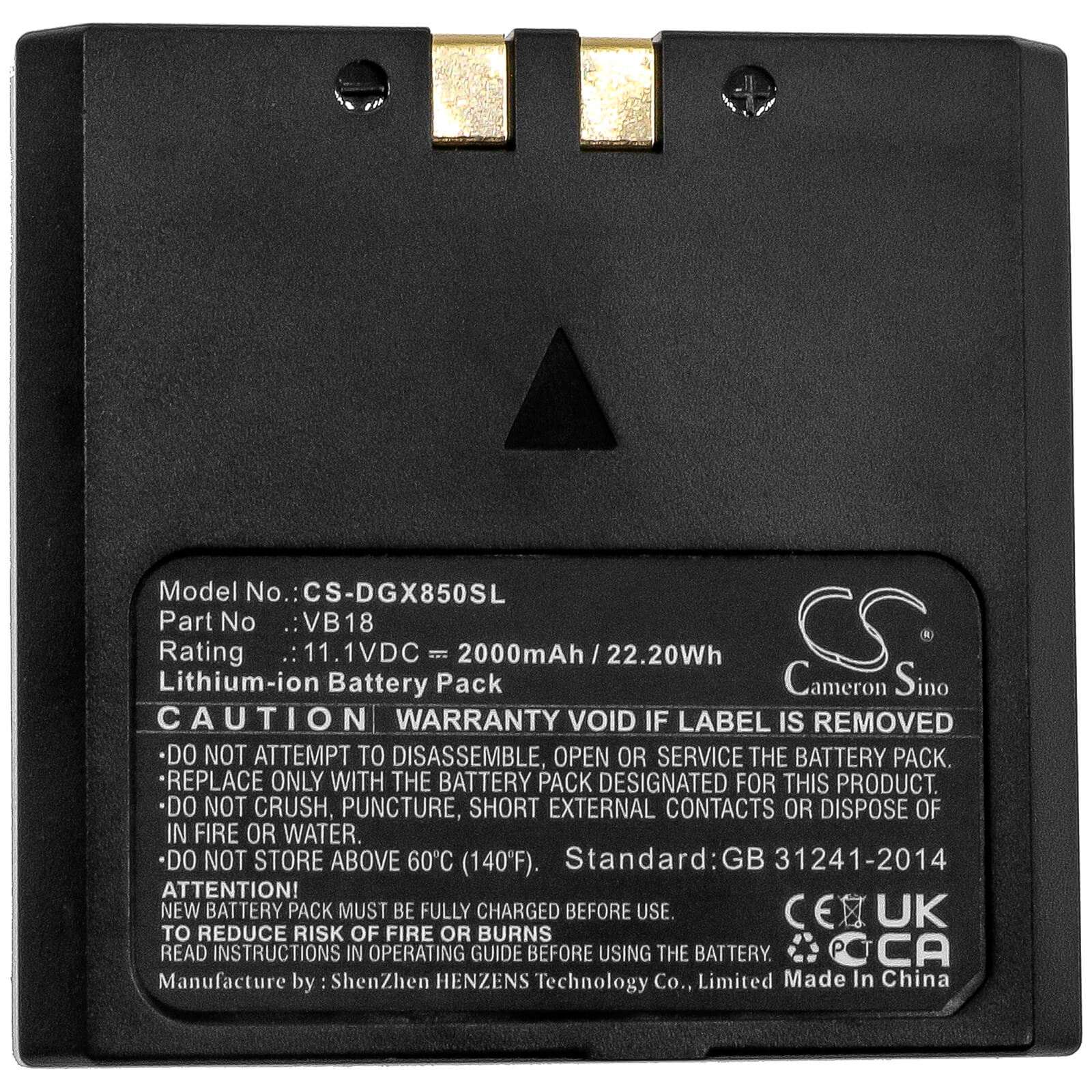 11.1V, 2000mAh, Li-ion Battery fits Godox, V850, V850ii, 22.2Wh