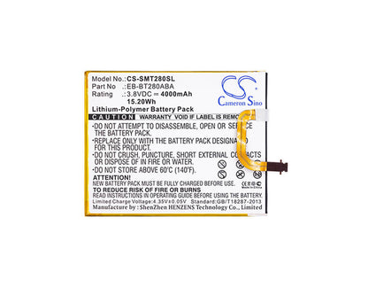 3.8V, 4000mAh, Li-Polymer Battery fits Samsung, Galaxy Tab A 7.0 2016 4g Lte, Galaxy Tab E 7.0 2016 4g Lte, 15.2Wh