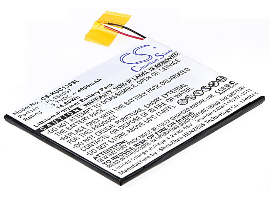 3.7V, 4000mAh, Li-Polymer Battery fits Kurio, 7s, C1300, 14.8Wh