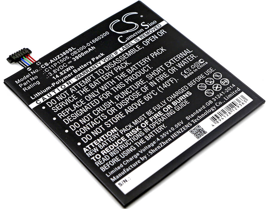 3.8V, 3900mAh, Li-Polymer Battery fits Asus, P022, P024, 14.82Wh