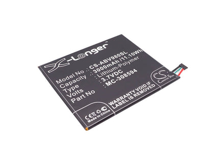 3.7V, 3000mAh, Li-Polymer Battery fits Amazon, Kindle Fire 7 5tth Gen, Sv98ln, 11.1Wh