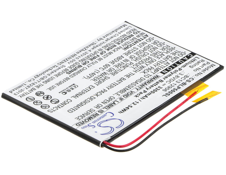 3.8V, 3300mAh, Li-Polymer Battery fits Blu, P50, Touchbook 7.0 Lte, 12.54Wh