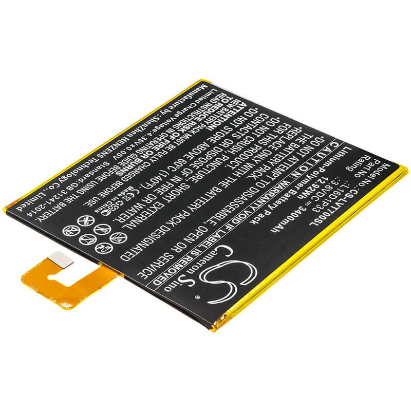 3.8V, 3400mAh, Li-Polymer Battery fits Lenovo, Tab 7, Tb-7504f, 12.92Wh