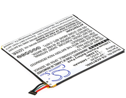 3.8V, 3400mAh, Li-Polymer Battery fits Acer, Iconia One 7 B1-750, 12.92Wh