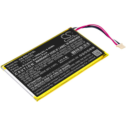 3.7V, 1800mAh, Li-Polymer Battery fits Digiland, Dl7006, Kb 7", 6.66Wh