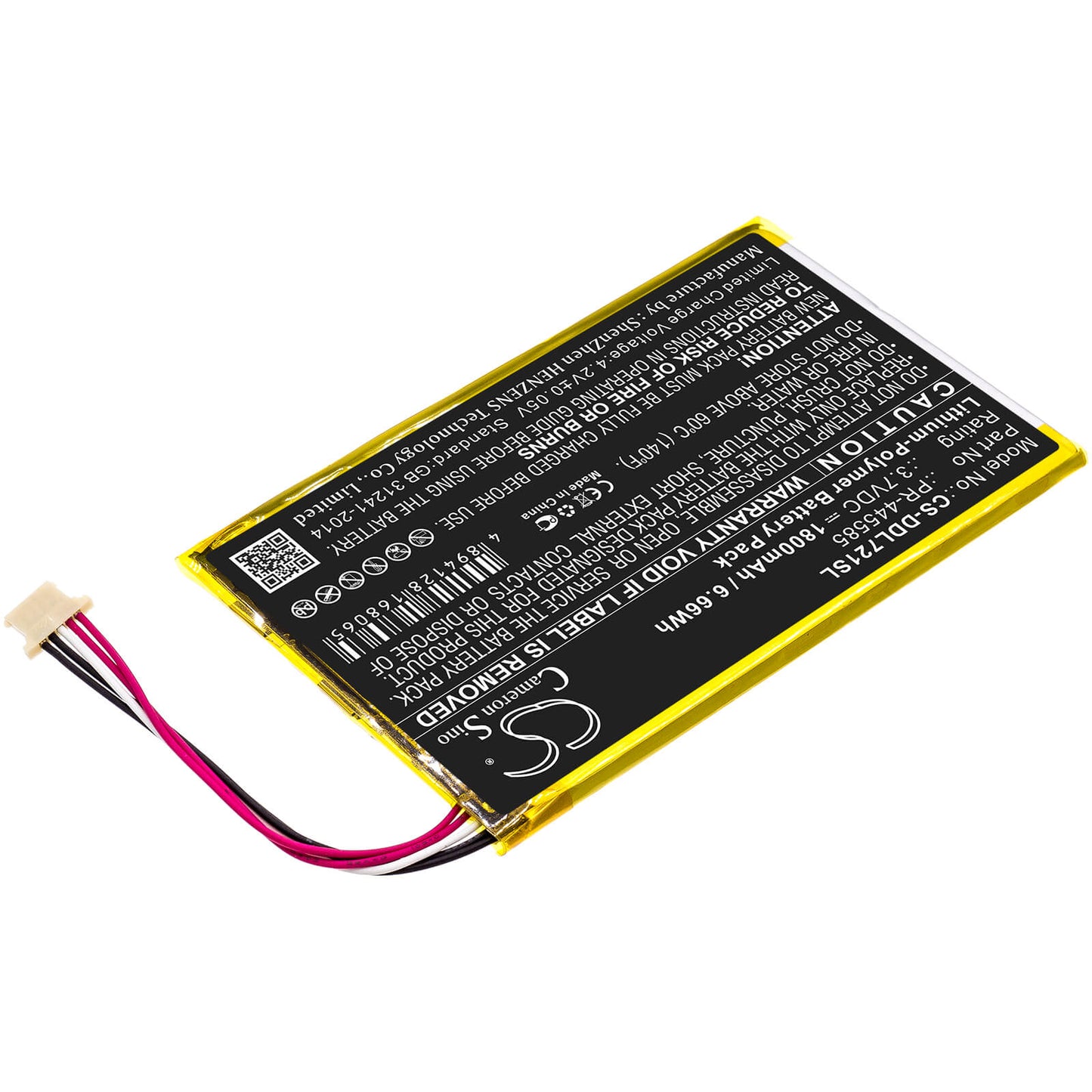 3.7V, 1800mAh, Li-Polymer Battery fits Digiland, Dl7006, Kb 7", 6.66Wh