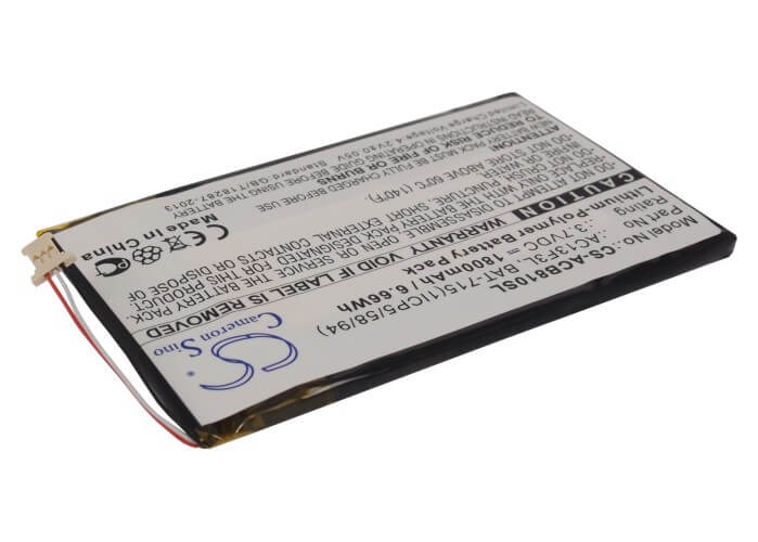 3.7V, 1800mAh, Li-Polymer Battery fits Acer, B1-a71, Iconia B1-a71, 6.66Wh