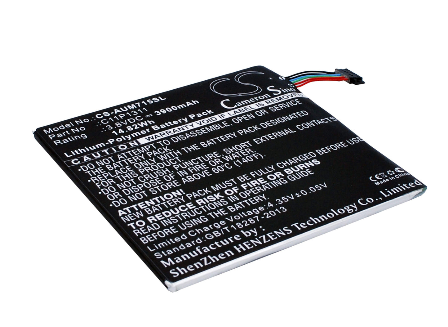 3.8V, 3900mAh, Li-Polymer Battery fits Asus, Fonepad 7 Me175cg, Fonepad Me175cg Fonepad 7, 14.82Wh