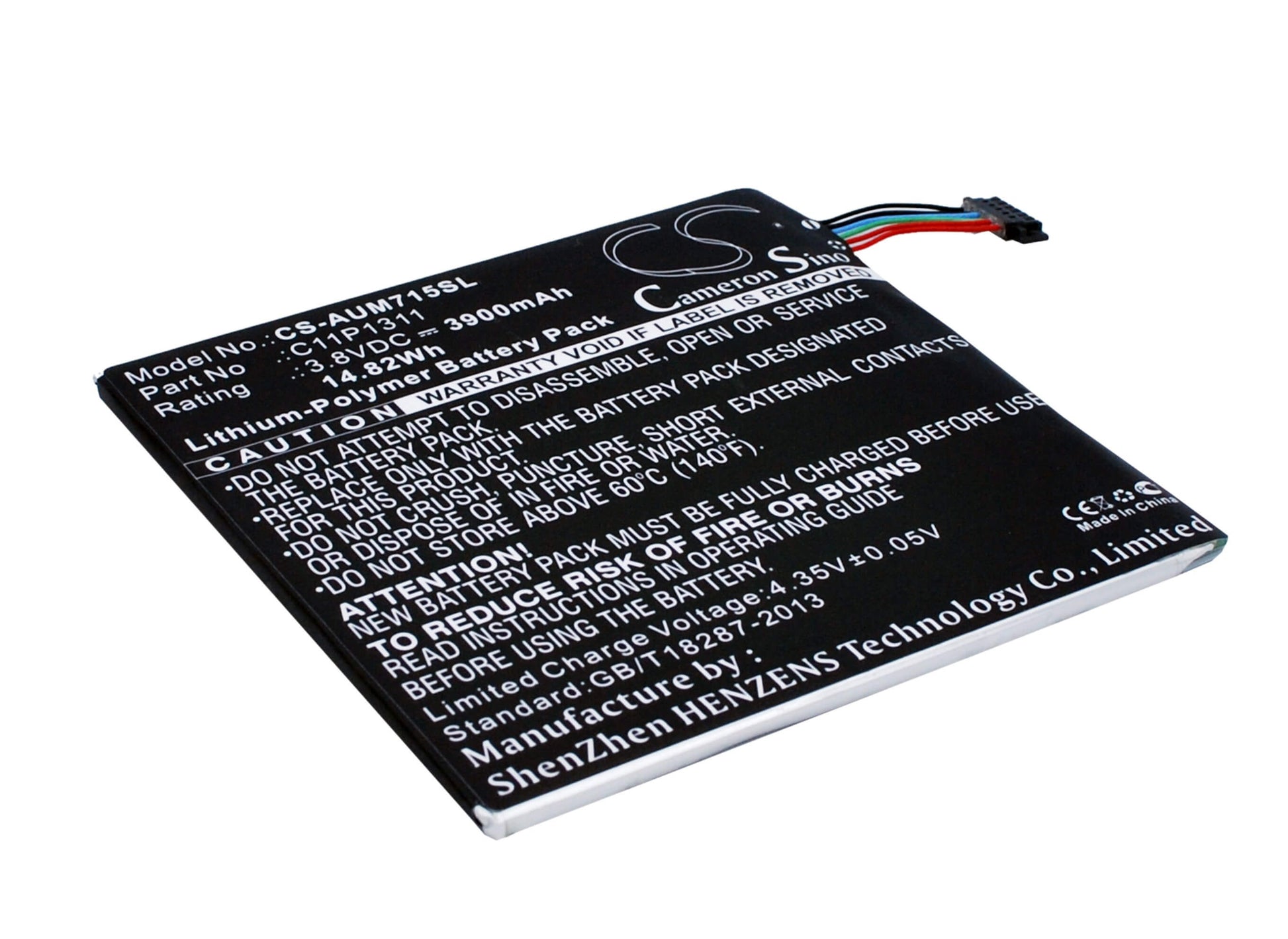 3.8V, 3900mAh, Li-Polymer Battery fits Asus, Fonepad 7 Me175cg, Fonepad Me175cg Fonepad 7, 14.82Wh