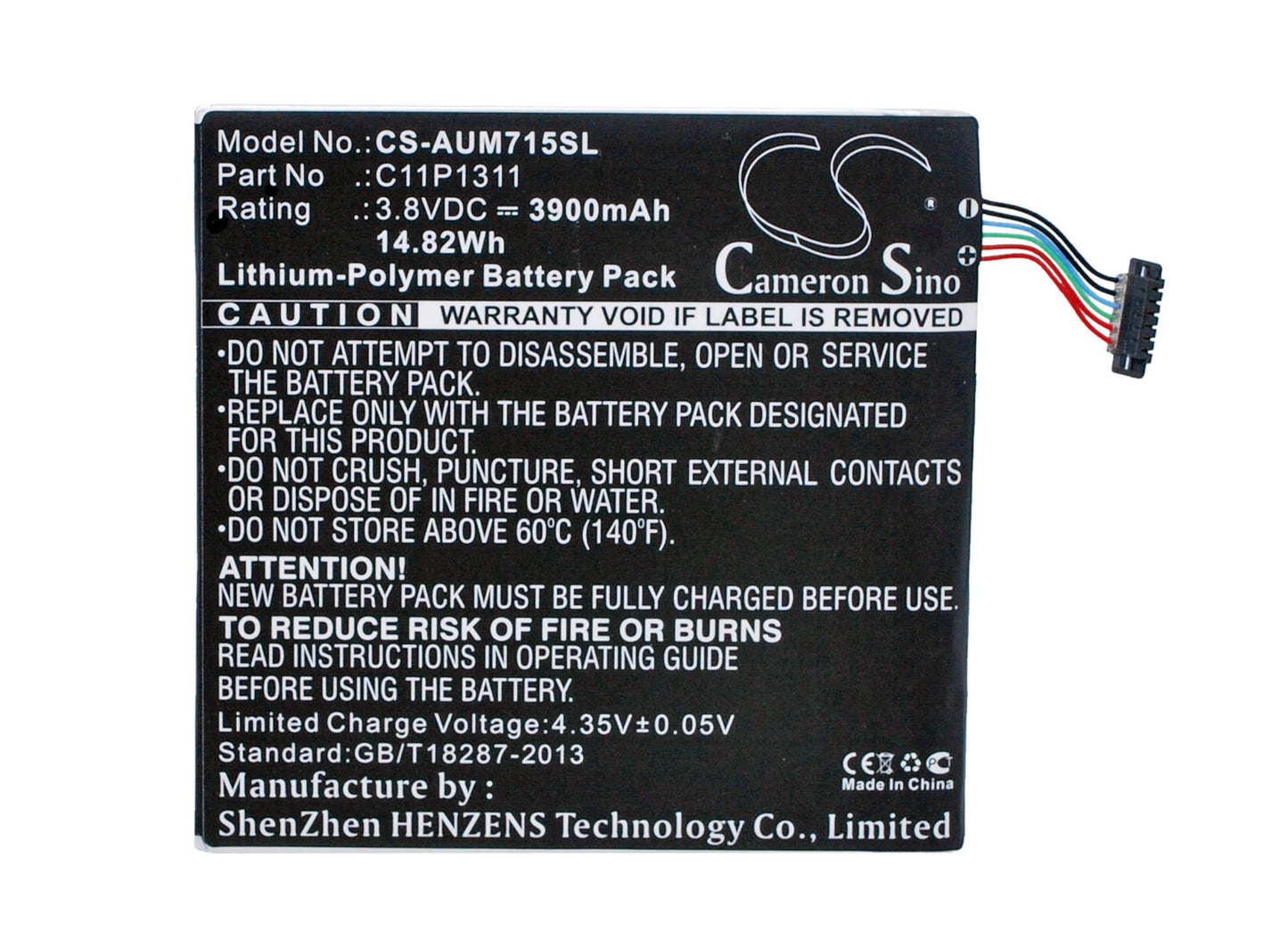 3.8V, 3900mAh, Li-Polymer Battery fits Asus, Fonepad 7 Me175cg, Fonepad Me175cg Fonepad 7, 14.82Wh