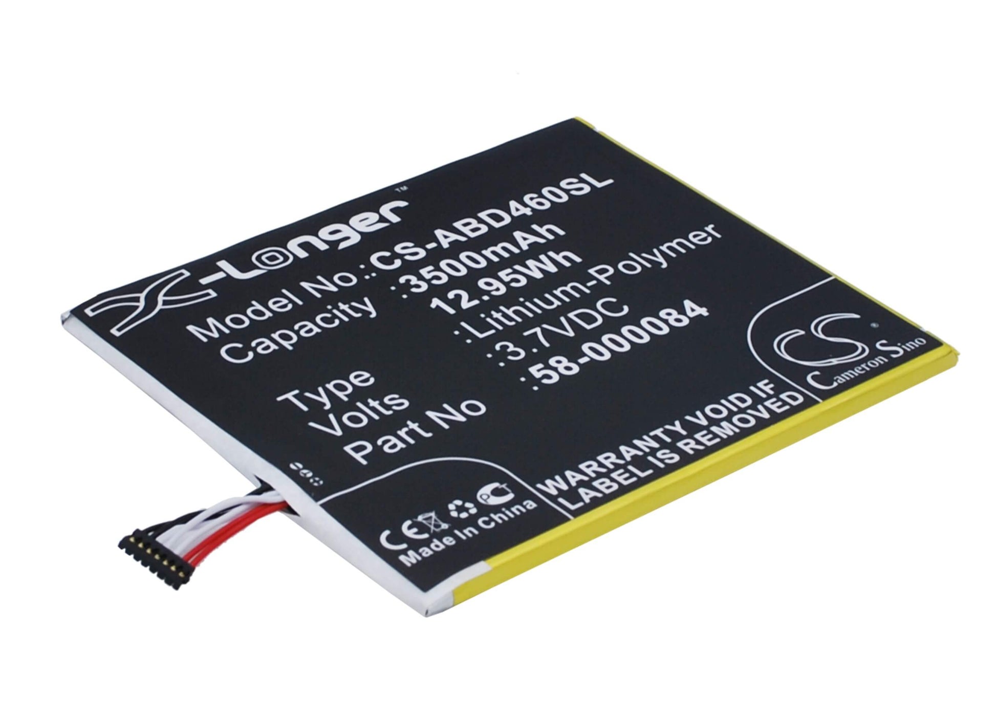 3.7V, 3500mAh, Li-Polymer Battery fits Amazon, B00ikpw0ua, B00ikpykwg, 12.95Wh