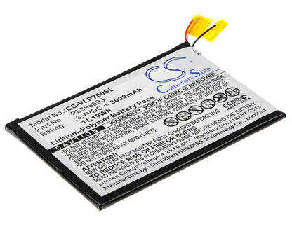 3.7V, 3000mAh, Li-Polymer Battery fits Visual Land, Me-7g-8gb, Prestige 7g 7", 11.1Wh