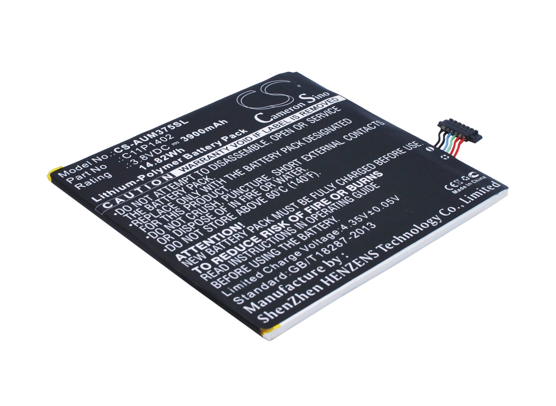 3.8V, 3900mAh, Li-Polymer Battery fits Asus, Fe375cg, Fe375cxg, 14.82Wh