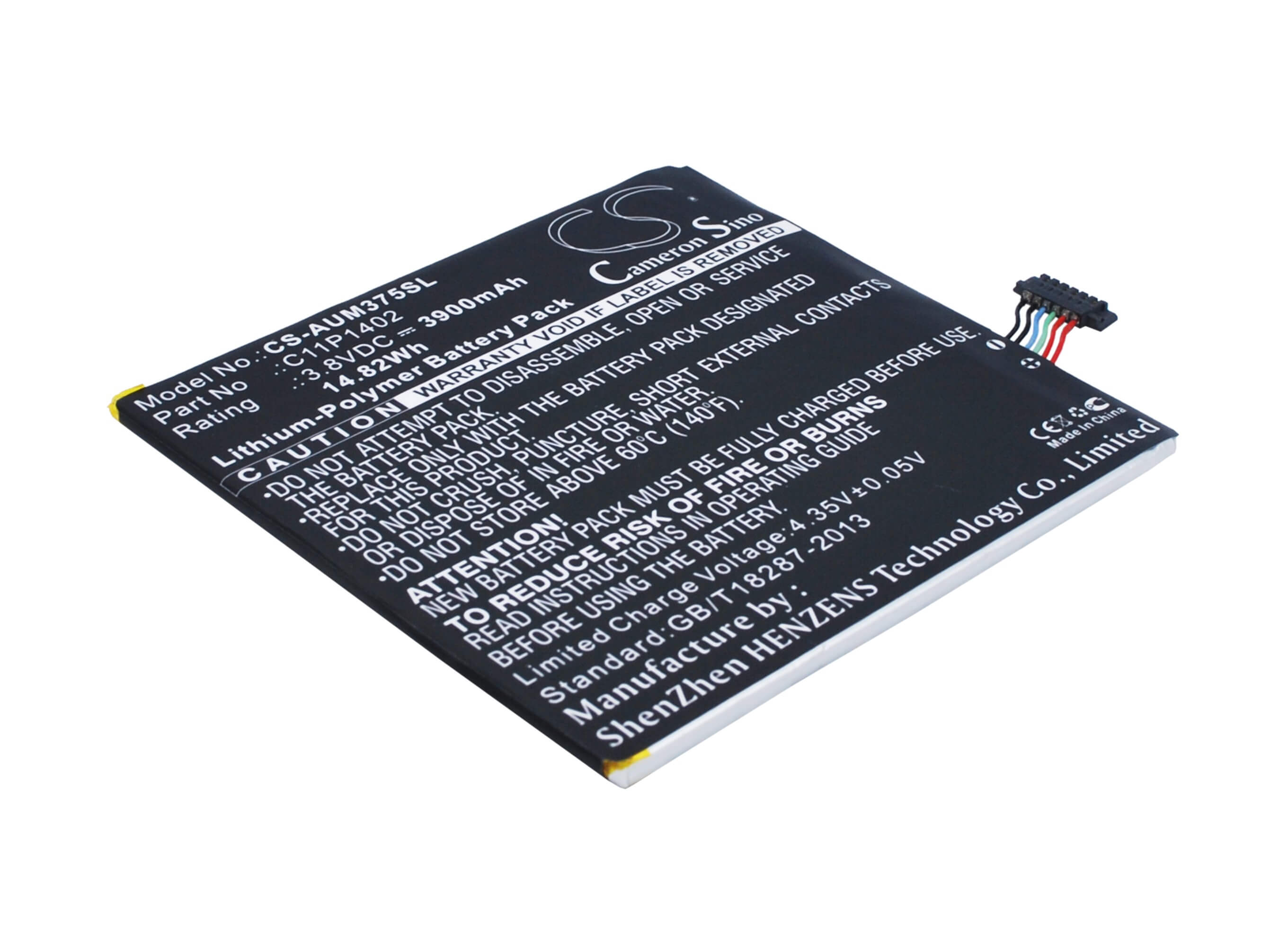 3.8V, 3900mAh, Li-Polymer Battery fits Asus, Fe375cg, Fe375cxg, 14.82Wh