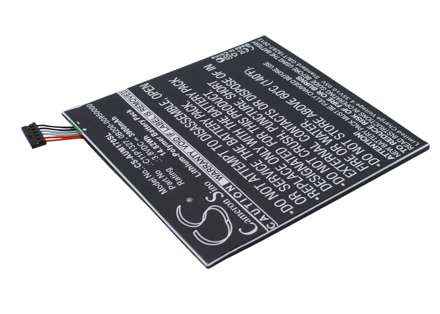 3.8V, 3900mAh, Li-Polymer Battery fits Asus, Fe170cg, Fonepad 7" Dual Sim Phablet, 14.82Wh
