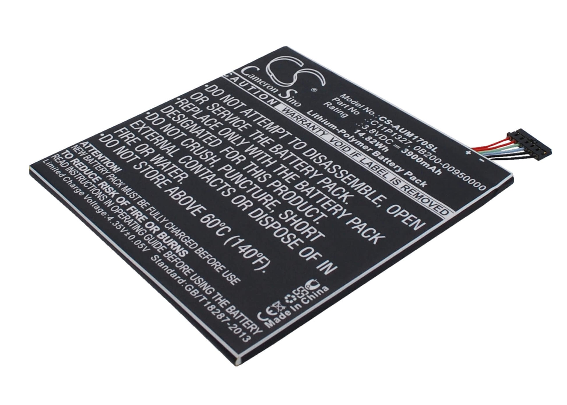 3.8V, 3900mAh, Li-Polymer Battery fits Asus, Fe170cg, Fonepad 7" Dual Sim Phablet, 14.82Wh