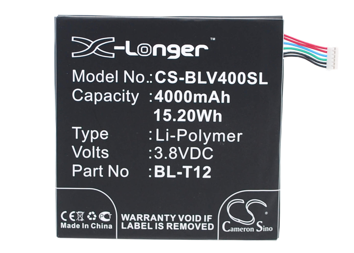 3.8V, 4000mAh, Li-Polymer Battery fits Lg, Pad 7.0, V400, 15.2Wh