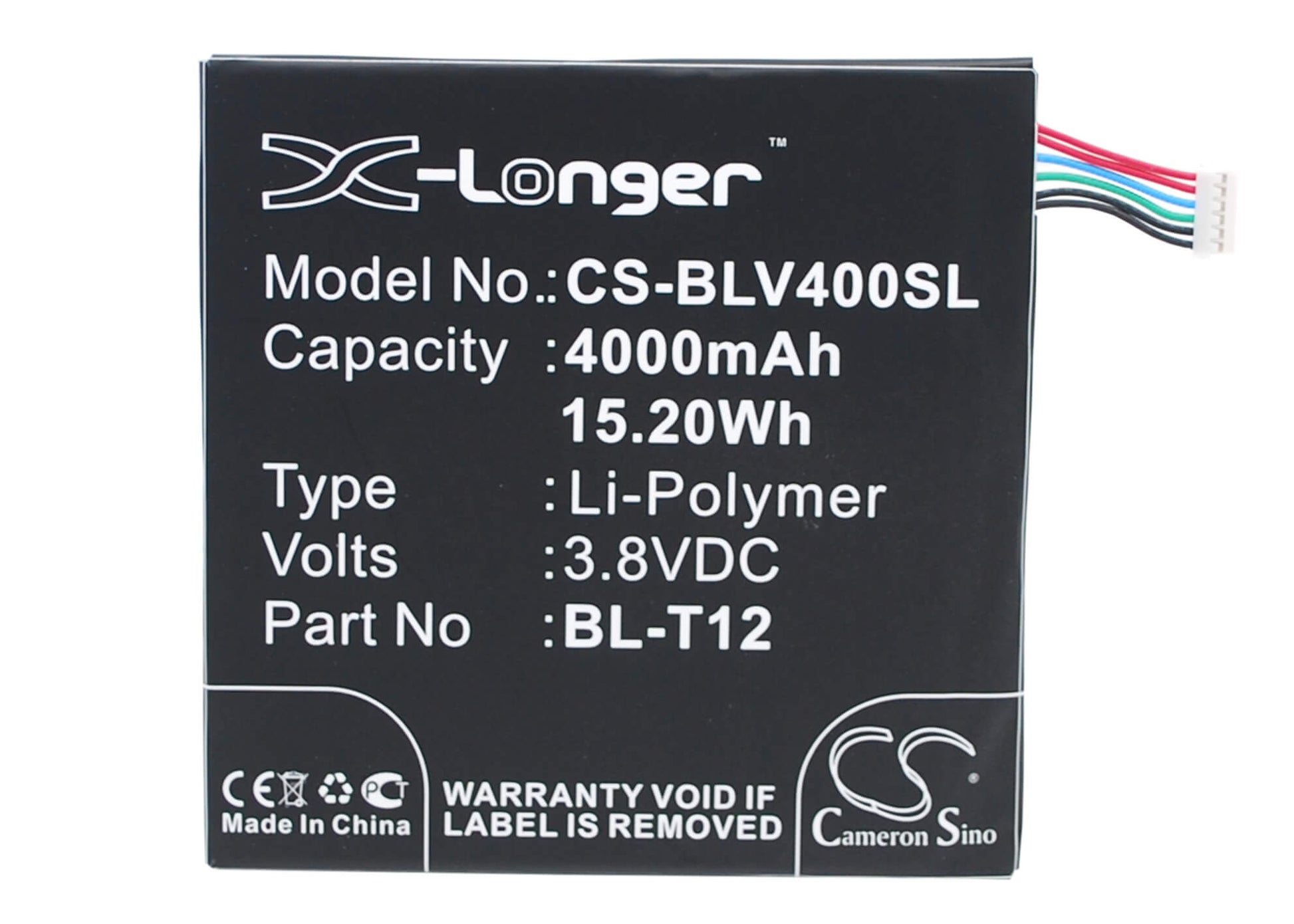 3.8V, 4000mAh, Li-Polymer Battery fits Lg, Pad 7.0, V400, 15.2Wh