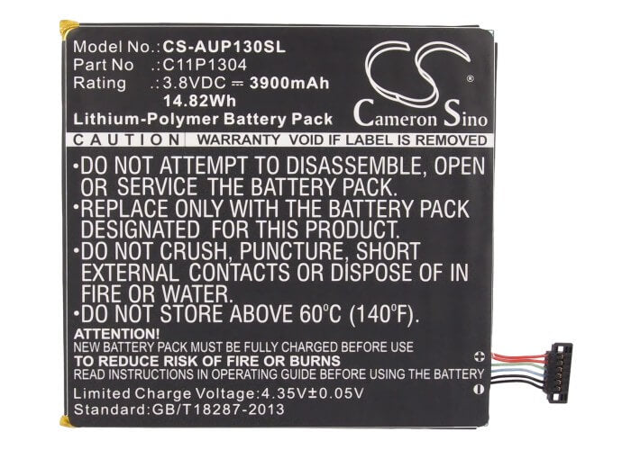 3.8V, 3900mAh, Li-Polymer Battery fits Asus, K00l, K013, 14.82Wh
