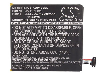 3.8V, 3900mAh, Li-Polymer Battery fits Asus, K00l, K013, 14.82Wh