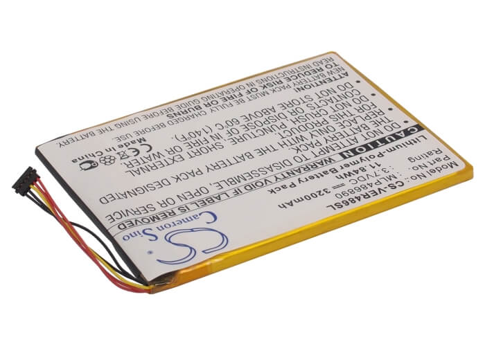 3.7V, 3200mAh, Li-Polymer Battery fits Viewsonic, Zoompad, 11.84Wh