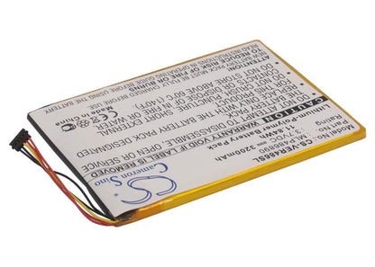 3.7V, 3200mAh, Li-Polymer Battery fits Viewsonic, Zoompad, 11.84Wh