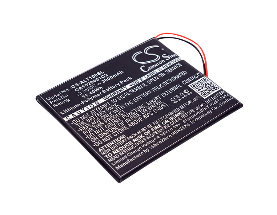 3.8V, 3000mAh, Li-Polymer Battery fits Alcatel, Onetouch T10, Ot-t10, 11.4Wh