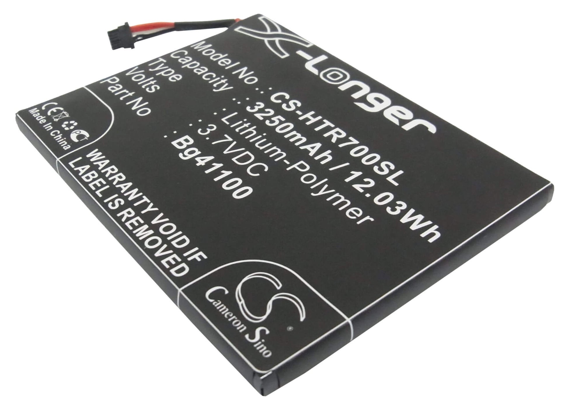 3.7V, 3250mAh, Li-Polymer Battery fits Htc, R7, 12.025Wh