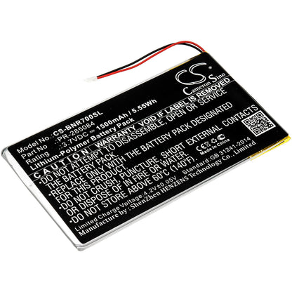 3.7V, 1500mAh, Li-Polymer Battery fits Barnes & Noble, Bnrv700, Glowlight Plus 7.8, 5.55Wh