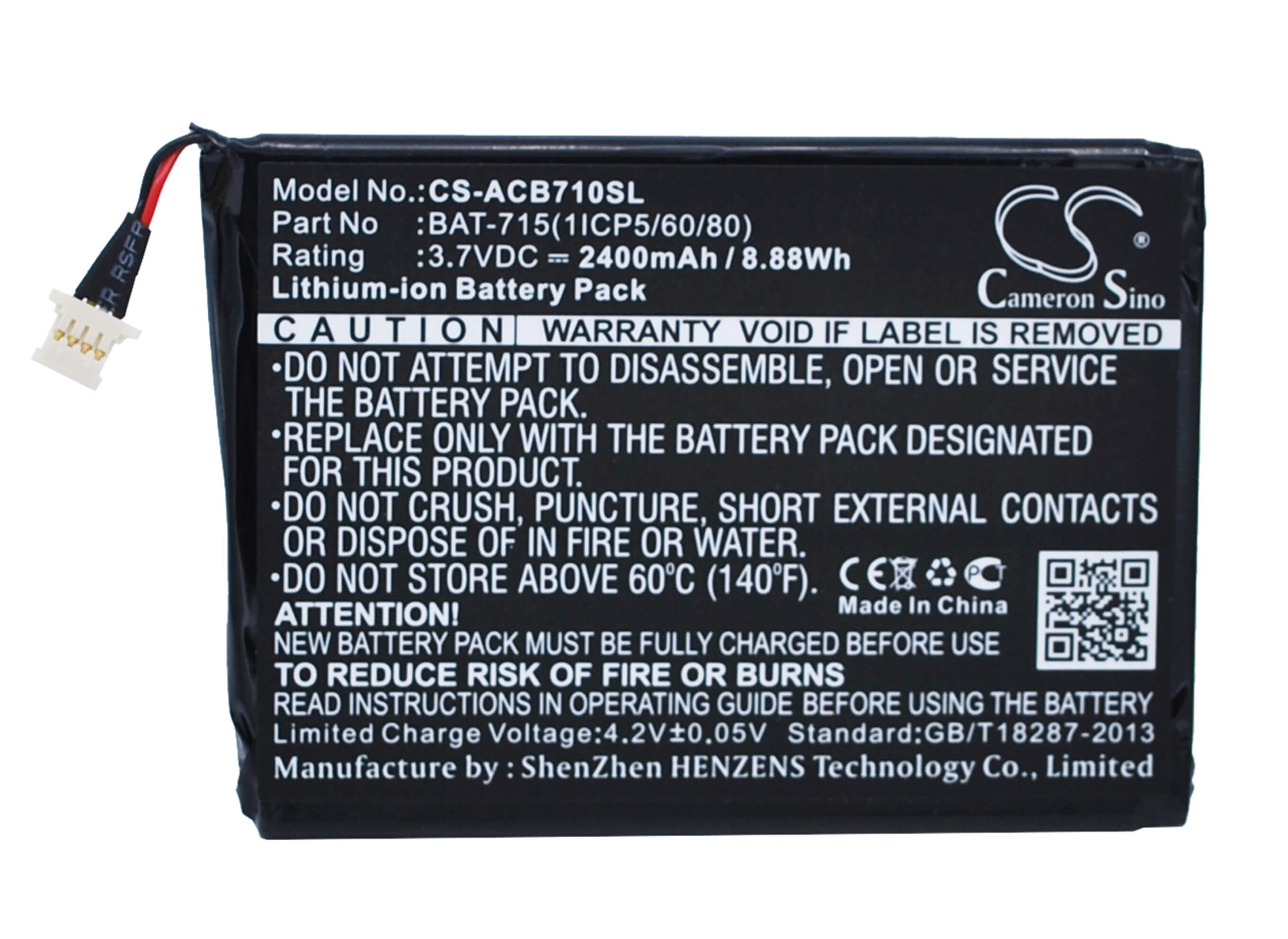 3.7V, 2400mAh, Li-ion Battery fits Acer, Iconia B1-a71, Iconia B1-a71-83174g00nk, 8.88Wh