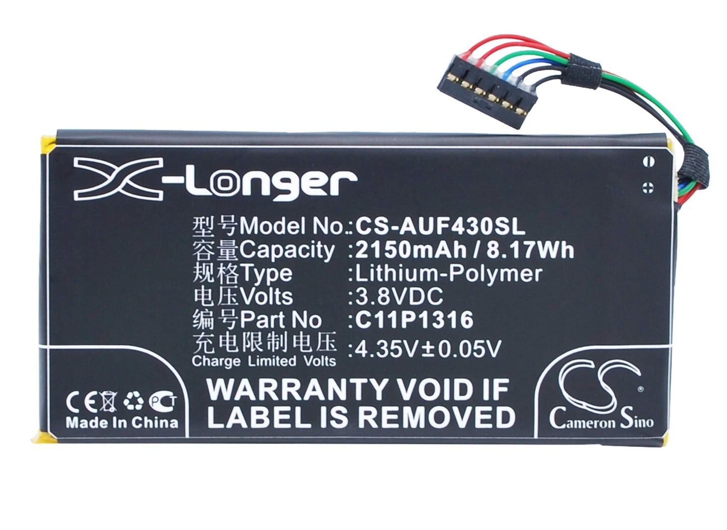 3.8V, 2150mAh, Li-Polymer Battery fits Asus, A11, Padfone Mini 4.3, 8.17Wh