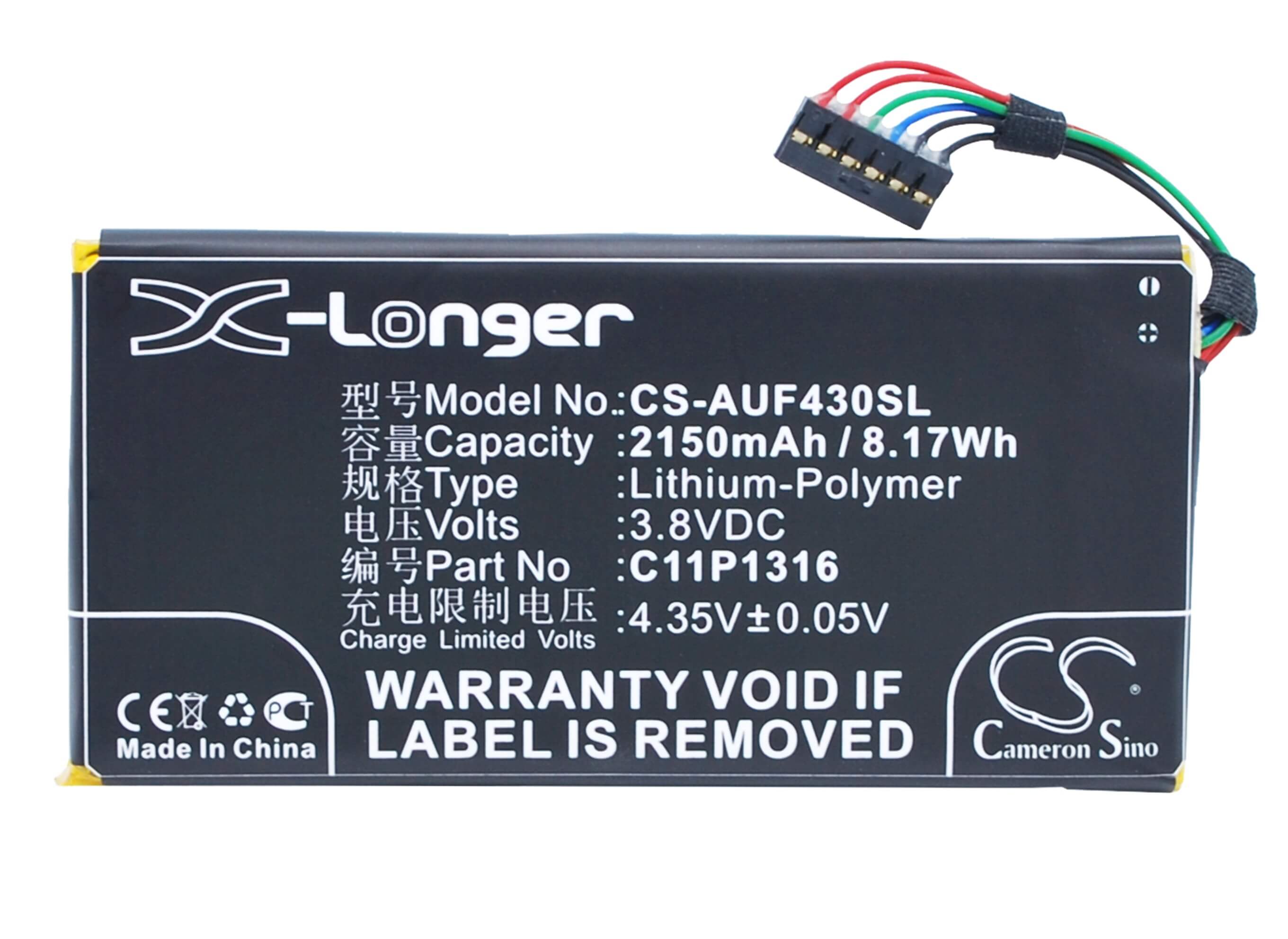 3.8V, 2150mAh, Li-Polymer Battery fits Asus, A11, Padfone Mini 4.3, 8.17Wh