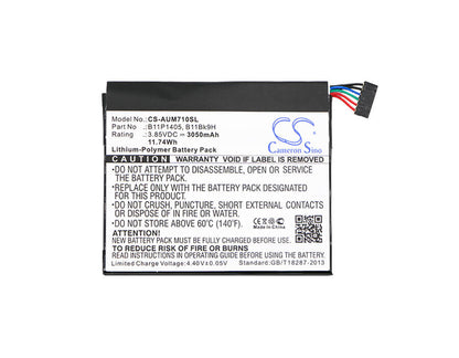 3.85V, 3050mAh, Li-ion Battery fits Asus, K01a, Me170cx, 11.7425Wh
