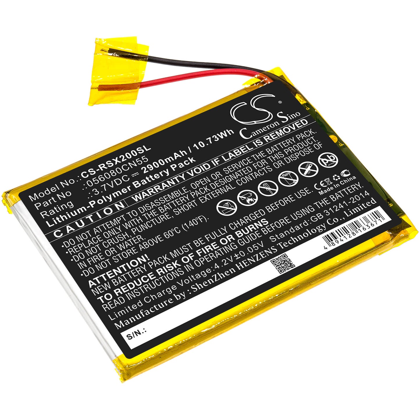 3.7V, 2900mAh, Li-Polymer Battery fits Oregon Scientific, Meep, Meep X2, 10.73Wh