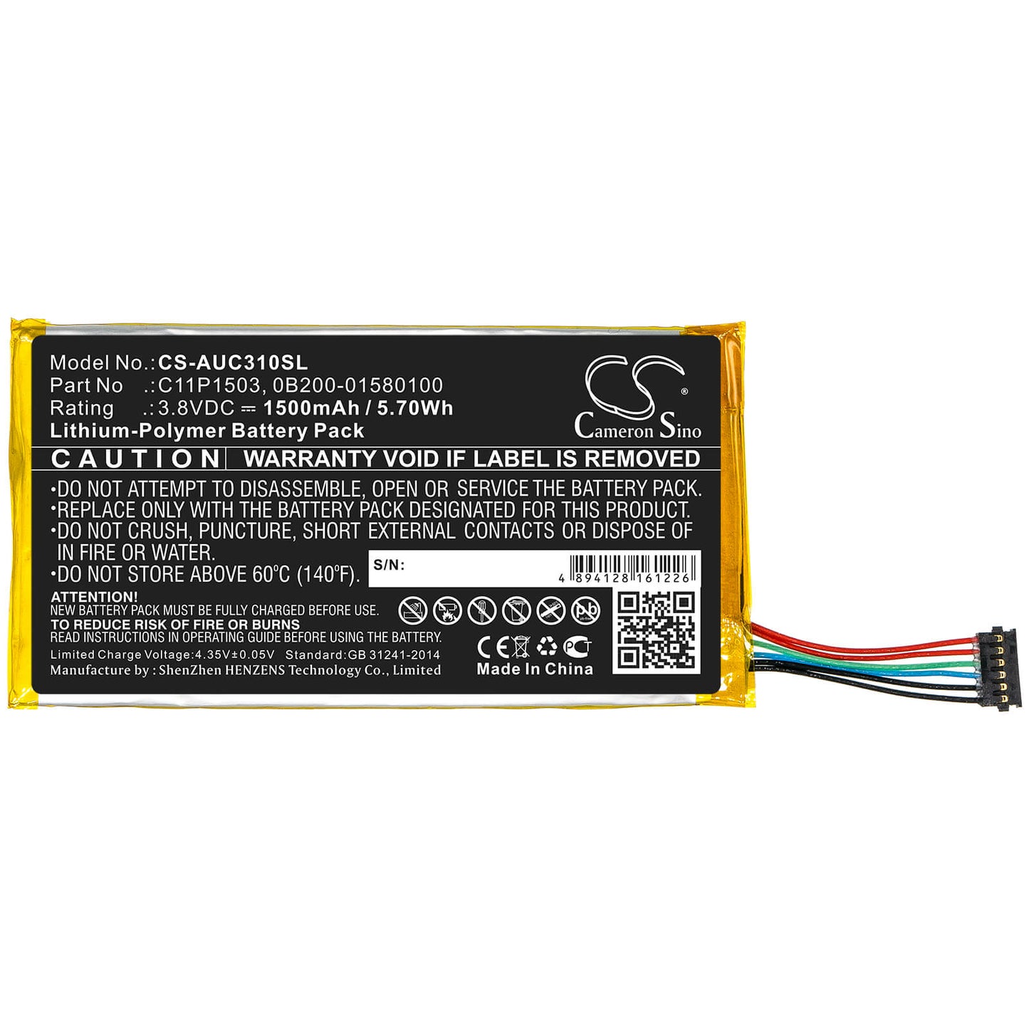 3.8V, 1500mAh, Li-Polymer Battery fits Asus, Zenpad 10 Lte, Zenpad 10 Z300cl, 5.7Wh