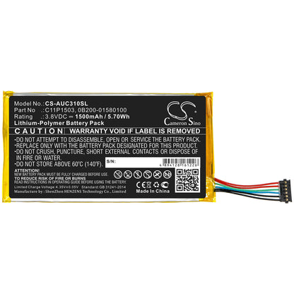 3.8V, 1500mAh, Li-Polymer Battery fits Asus, Zenpad 10 Lte, Zenpad 10 Z300cl, 5.7Wh