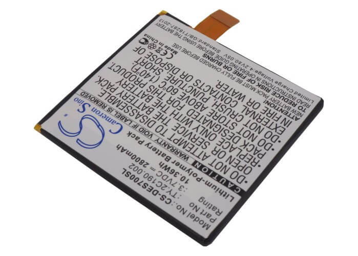 3.7V, 2800mAh, Li-Polymer Battery fits Dell, Looking Glass, Opus One, 10.36Wh