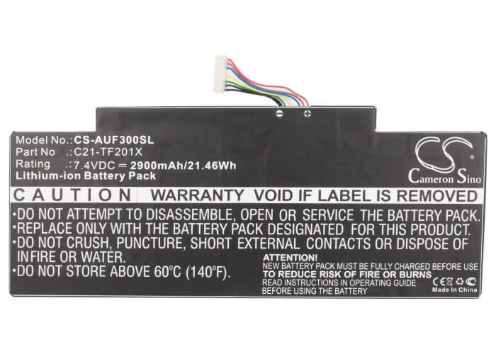 7.4V, 2900mAh, Li-Polymer Battery fits Asus, Tf300, Tf300t, 21.46Wh