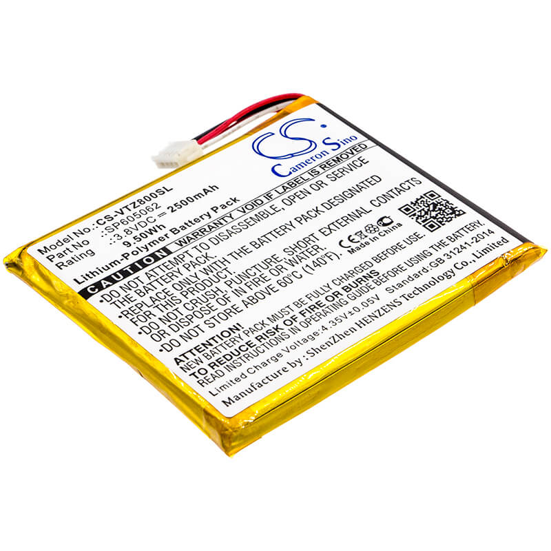 3.8V, 2500mAh, Li-Polymer Battery fits V-tech, 80-169500, Kidibuzz, 9.5Wh