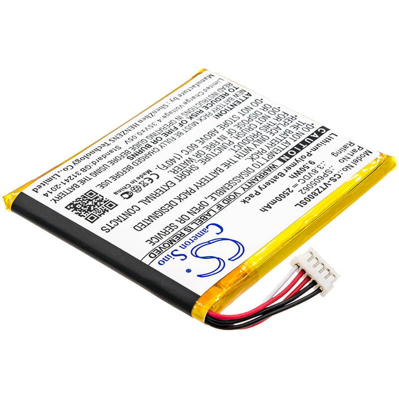 3.8V, 2500mAh, Li-Polymer Battery fits V-tech, 80-169500, Kidibuzz, 9.5Wh