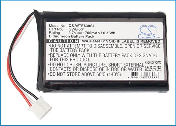 3.7V, 1700mAh, Li-ion Battery fits Wacom, Airliner Ws100 Tablet, Cte-620bt, 6.29Wh