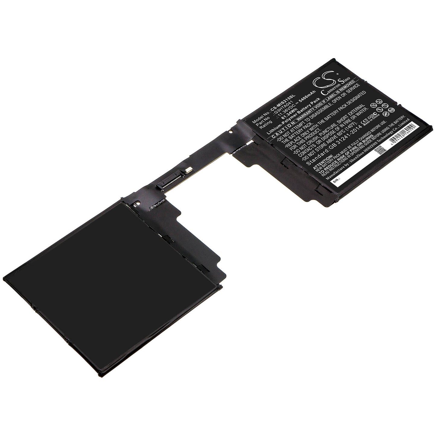 11.36V, 5400mAh, Li-Polymer Battery fits Microsoft, Surface Book 2 1793 15, 61.344Wh