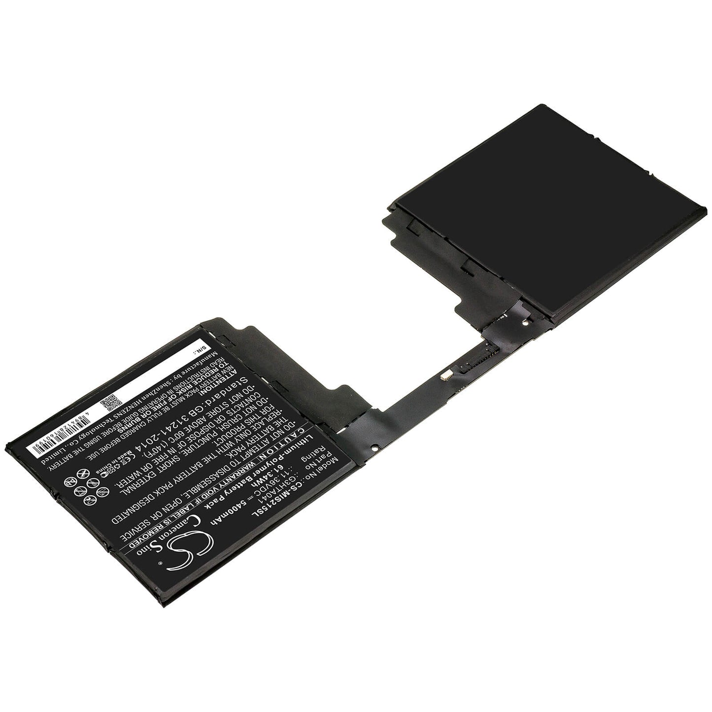11.36V, 5400mAh, Li-Polymer Battery fits Microsoft, Surface Book 2 1793 15, 61.344Wh