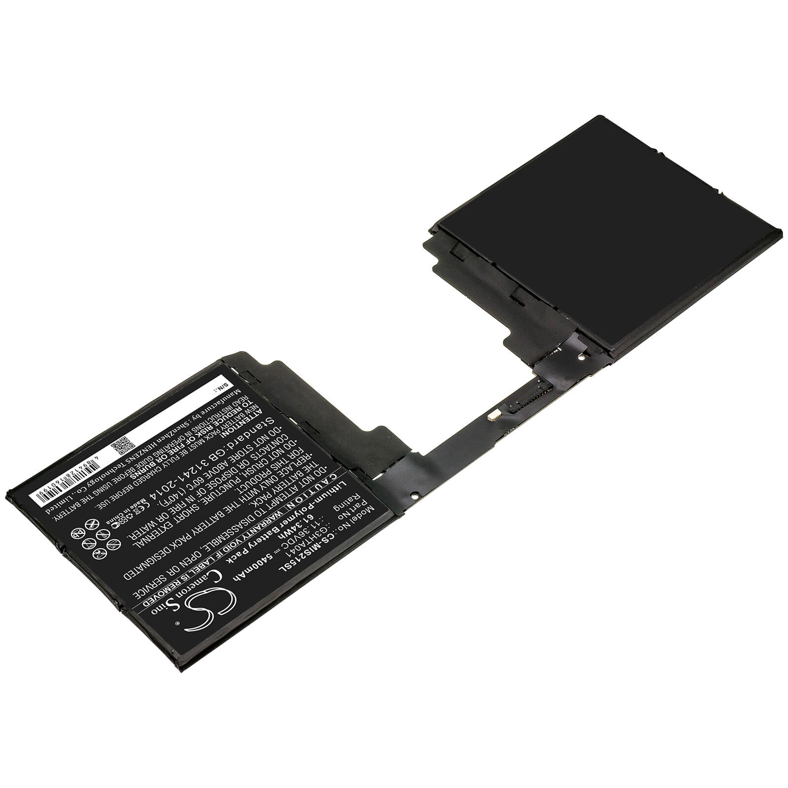 11.36V, 5400mAh, Li-Polymer Battery fits Microsoft, Surface Book 2 1793 15, 61.344Wh