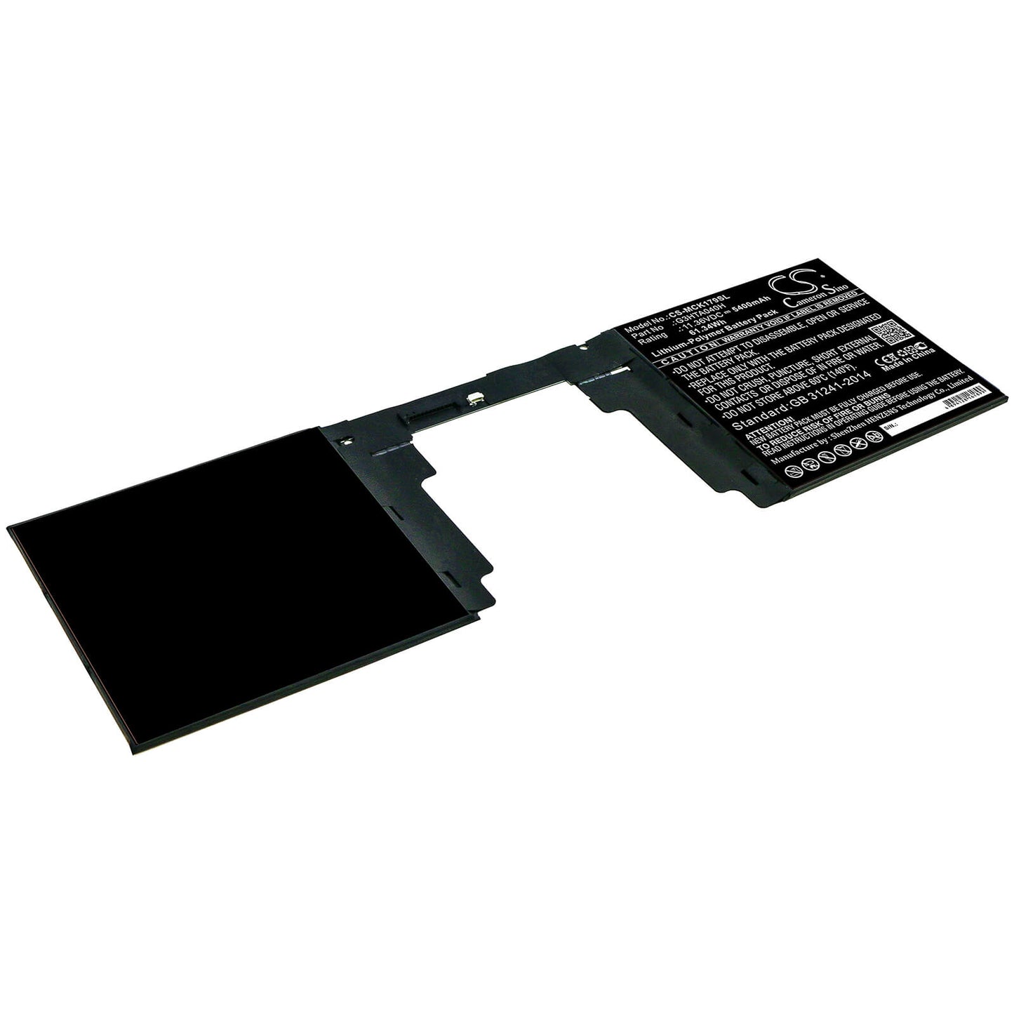 11.36V, 5400mAh, Li-Polymer Battery fits Microsoft, Surface Book 2nd 15" 1793 Keyb, 61.344Wh